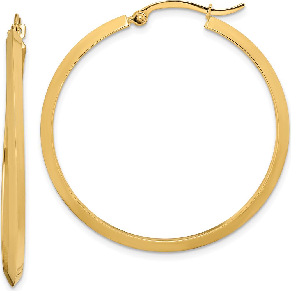 14K Yellow Gold 39mm Polished Large Hoop Earrings by 0