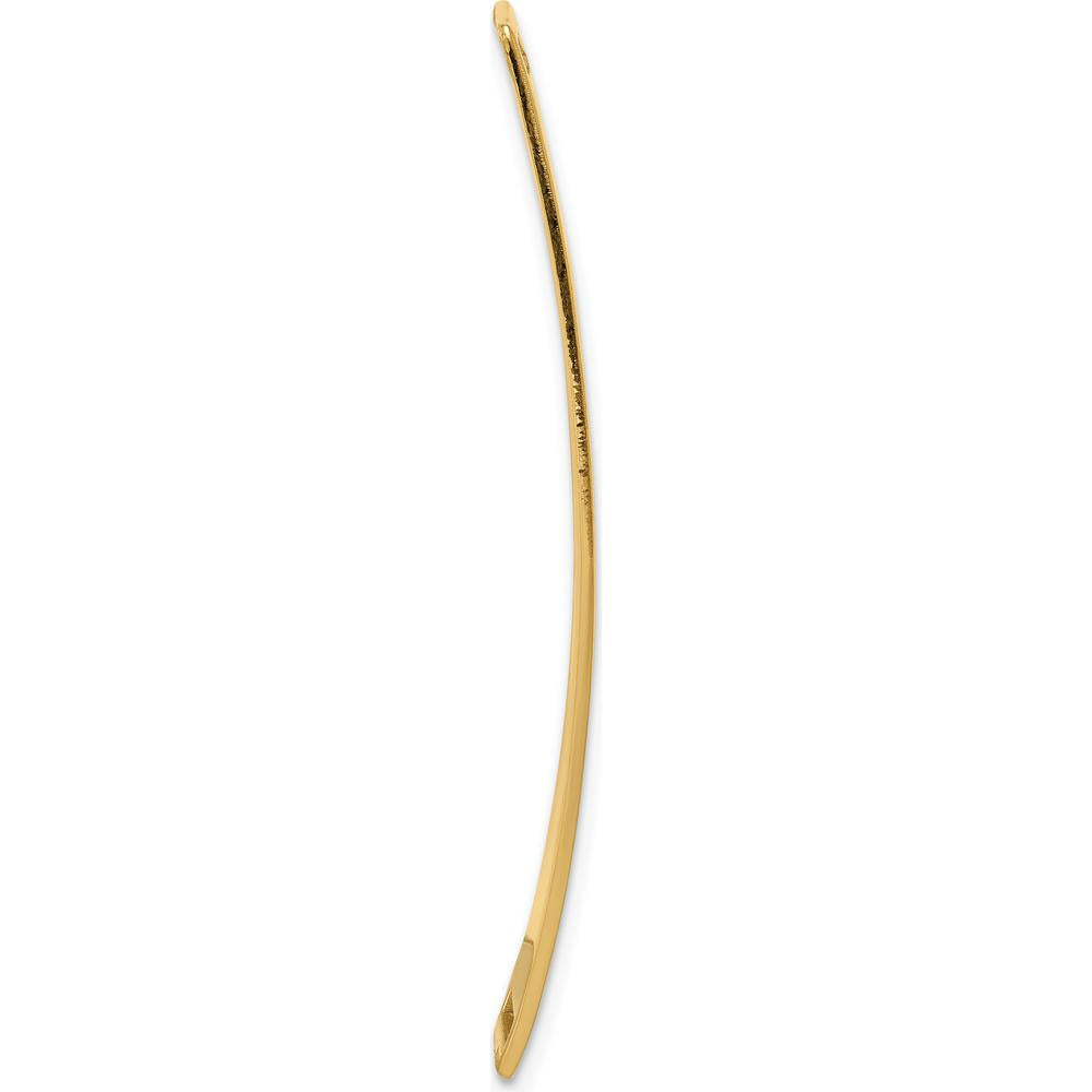 14K Yellow Gold 39x13mm Off-Center Red Epoxy Enamel Medical ID Plate by Oro Pregiato