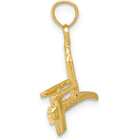14K Yellow Gold 3D Adirondack Beach Chair Pendant - 22mm by Oro Pregiato
