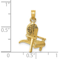 14K Yellow Gold 3D Adirondack Beach Chair Pendant - 22mm by Oro Pregiato