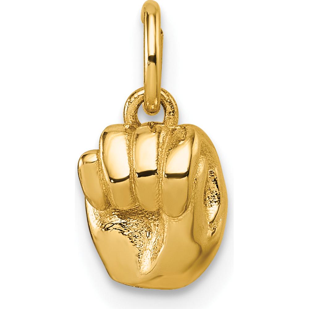 14K Yellow Gold 3D American Sign Language Fingerspelling 'M' Pendant - Symbol of Communication by Oro Pregiato