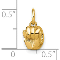 14K Yellow Gold 3D American Sign Language Fingerspelling 'M' Pendant - Symbol of Communication by Oro Pregiato