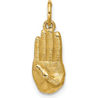 14K Yellow Gold 3D American Sign Language Fingerspelling Sign B Pendant by Oro Pregiato