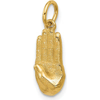 14K Yellow Gold 3D American Sign Language Fingerspelling Sign B Pendant by Oro Pregiato