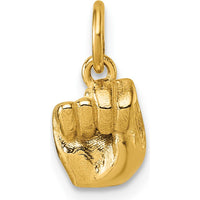 14K Yellow Gold 3D American Sign Language Fist Pendant - Symbol of Strength by Oro Pregiato