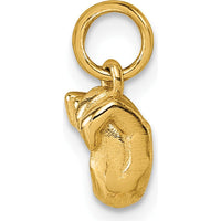 14K Yellow Gold 3D American Sign Language Fist Pendant - Symbol of Strength by Oro Pregiato