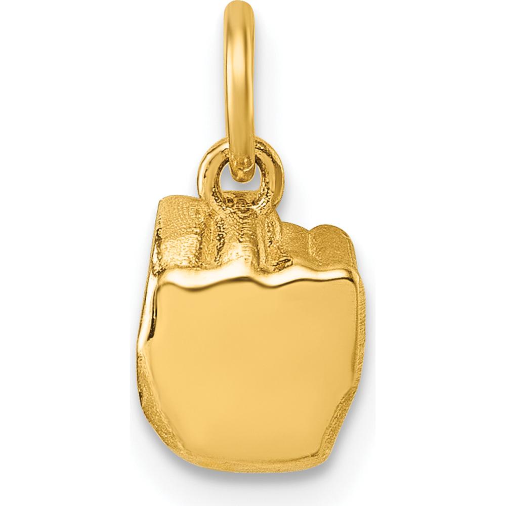 14K Yellow Gold 3D American Sign Language Fist Pendant - Symbol of Strength by Oro Pregiato