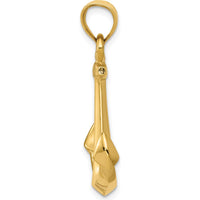 14K Yellow Gold 3D Anchor Pendant - Solid Casted Design 34mm x 21mm by Oro Pregiato