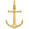 14K Yellow Gold 3D Anchor Pendant with Polished Finish and Shackle Bail by Oro Pregiato