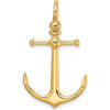 14K Yellow Gold 3D Anchor Pendant with Polished Finish and Shackle Bail by Oro Pregiato