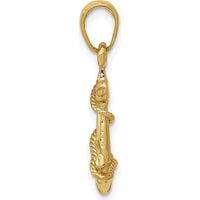 14K Yellow Gold 3D Anchor with Rope Pendant by Oro Pregiato