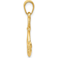 14K Yellow Gold 3D Anchor with Rope Pendant - Polished Design by Oro Pregiato
