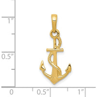 14K Yellow Gold 3D Anchor with Rope Pendant - Polished Design by Oro Pregiato