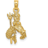 14K Yellow Gold 3D Aquarius Zodiac Pendant Charm - Polished Finish by Oro Pregiato