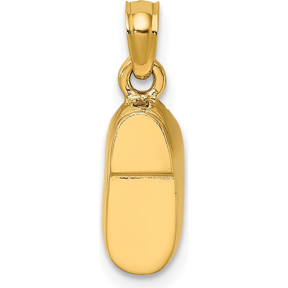14K Yellow Gold 3D Baby Shoe Charm with Pink Enamel Accents by Oro Pregiato