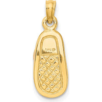14K Yellow Gold 3D Baby Shoe Pendant with Pink Enamel Flowers - Timeless Keepsake Charm by Oro Pregiato
