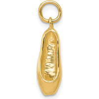 14K Yellow Gold 3D Ballet Slipper Pendant with Textured Finish by Oro Pregiato