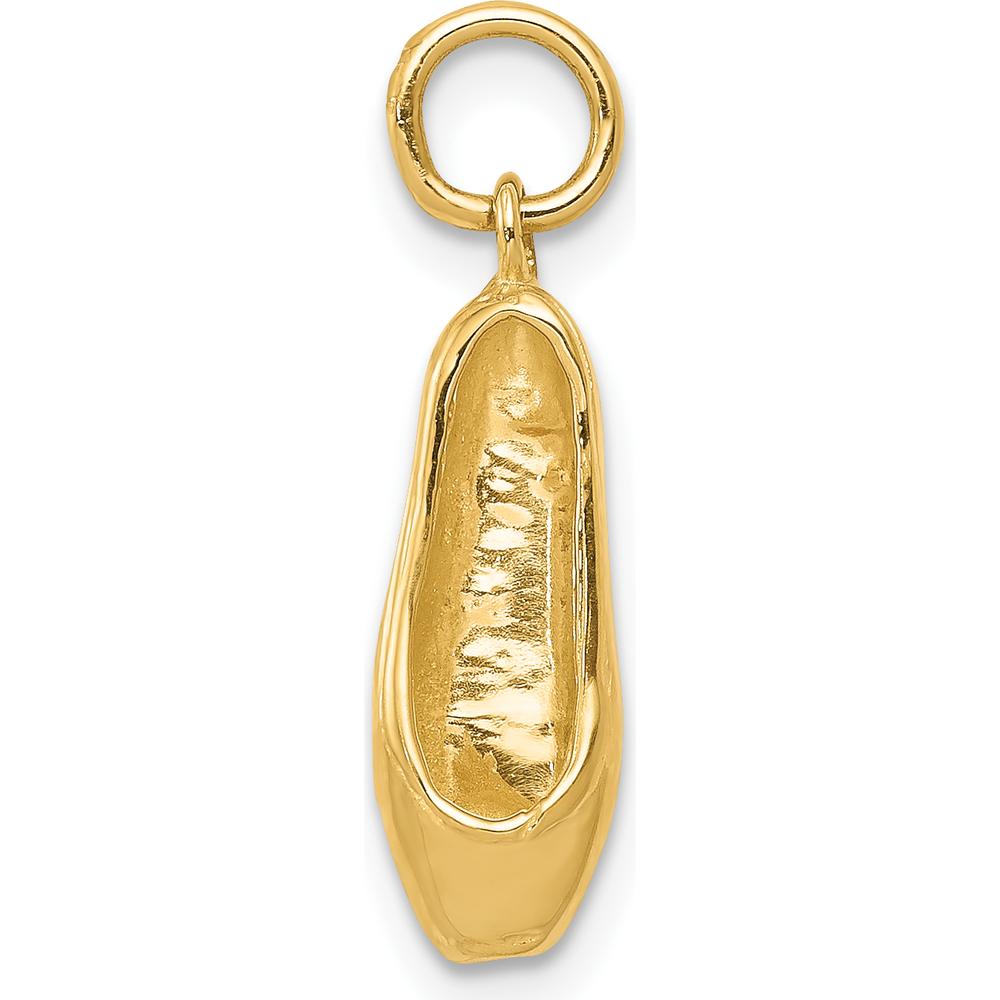 14K Yellow Gold 3D Ballet Slipper Pendant with Textured Finish by Oro Pregiato