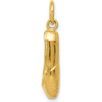 14K Yellow Gold 3D Ballet Slipper Pendant with Textured Finish by Oro Pregiato