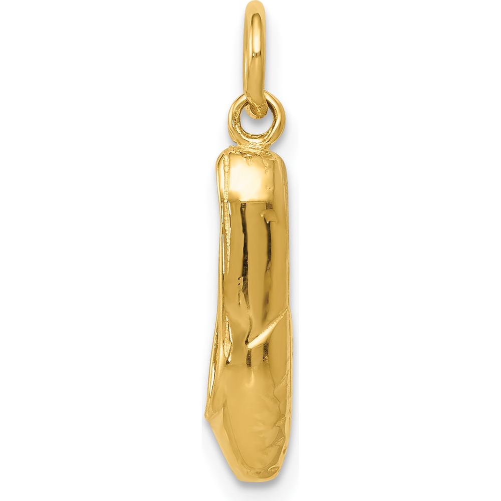 14K Yellow Gold 3D Ballet Slipper Pendant with Textured Finish by Oro Pregiato