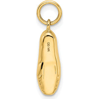 14K Yellow Gold 3D Ballet Slipper Pendant with Textured Finish by Oro Pregiato