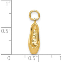 14K Yellow Gold 3D Ballet Slipper Pendant with Textured Finish by Oro Pregiato