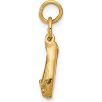 14K Yellow Gold 3D Ballet Slippers Moveable Charm Pendant
