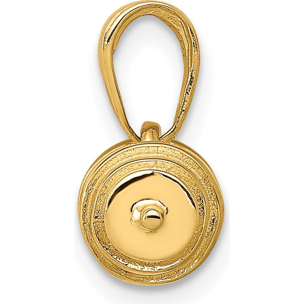14K Yellow Gold 3D Barbell Pendant with Polished Finish by Oro Pregiato