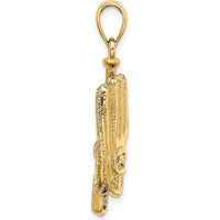 14K Yellow Gold 3D Baseball Glove, Bat, and Ball Charm - Polished Finish by Oro Pregiato