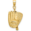 14K Yellow Gold 3D Baseball Glove, Bat, and Ball Charm - Polished Finish by Oro Pregiato