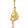14K Yellow Gold 3D Baseball Pitcher Charm Pendant - Polished Finish by Oro Pregiato