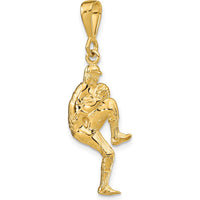 14K Yellow Gold 3D Baseball Pitcher Charm Pendant - Polished Finish by Oro Pregiato
