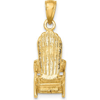 14K Yellow Gold 3D Beach Chair Charm Pendant by Oro Pregiato