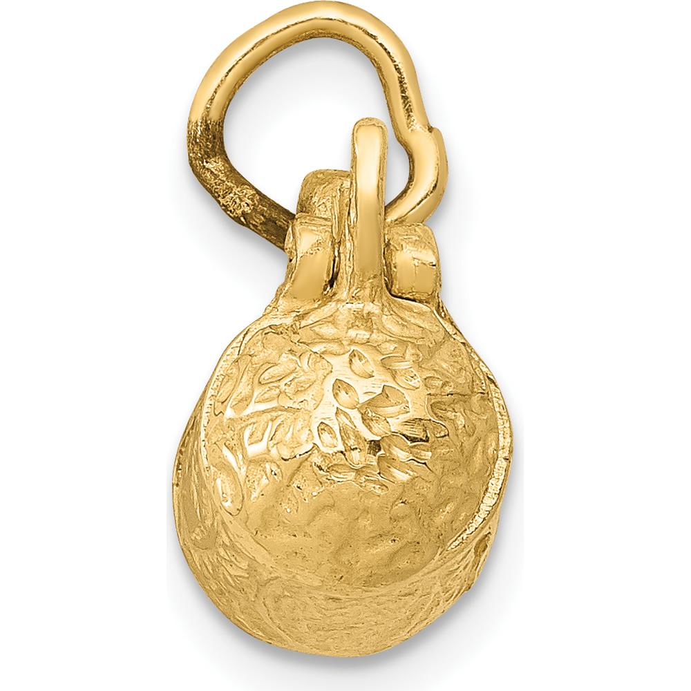 14K Yellow Gold 3D Beer Stein Lid Opens Charm - Textured 15mm Length
