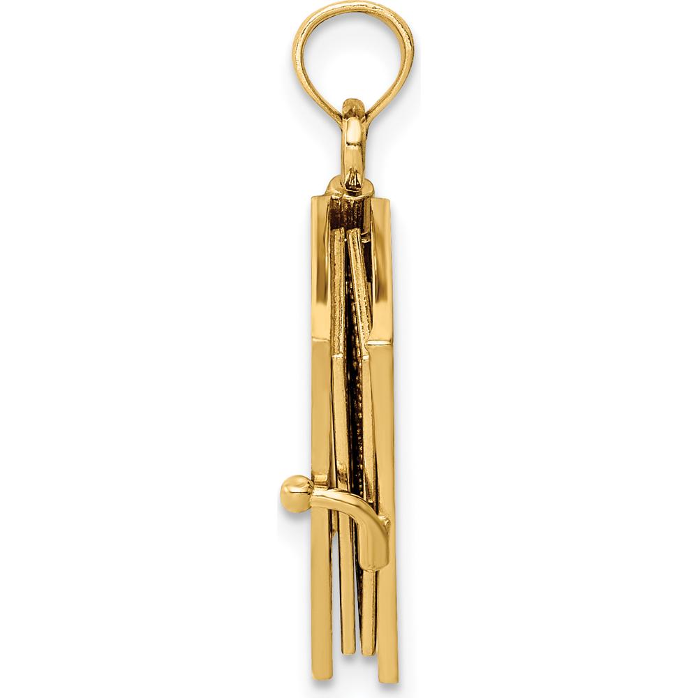 14K Yellow Gold 3D Bible Pendant with Pink Enamel and Moveable Pages by 0