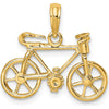 14K Yellow Gold 3D Bicycle Pendant with Moveable Wheels & Pedals - 13mm Polished Motif Charm by Oro Pregiato
