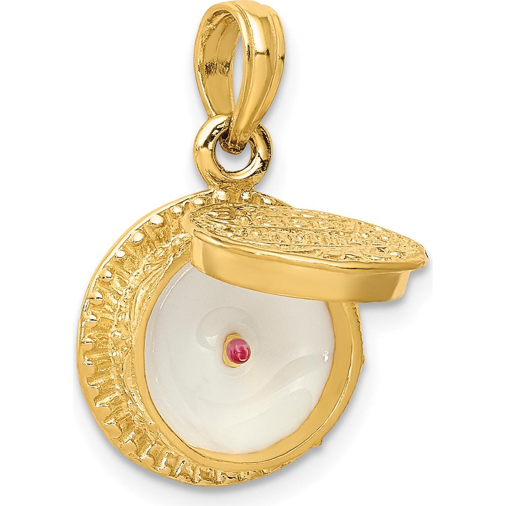 14K Yellow Gold 3D Birthday Cake Pendant with Enameled Candle by Oro Pregiato