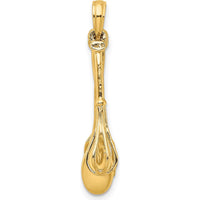 14K Yellow Gold 3D Black Enamel Kitchen Tools Charm Set with Whisk, Spatula, and Wooden Spoon by Oro Pregiato