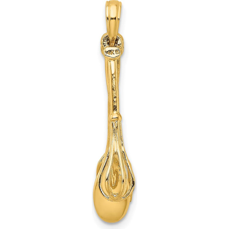 14K Yellow Gold 3D Black Enamel Kitchen Tools Charm Set with Whisk, Spatula, and Wooden Spoon by Oro Pregiato