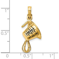 14K Yellow Gold 3D Black Enameled Measuring Cup and Whisk Pendant by Oro Pregiato