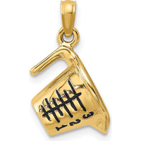 14K Yellow Gold 3D Black Enameled Measuring Cup Charm - Playful Gold Pendant by Oro Pregiato