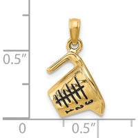 14K Yellow Gold 3D Black Enameled Measuring Cup Charm - Playful Gold Pendant by Oro Pregiato