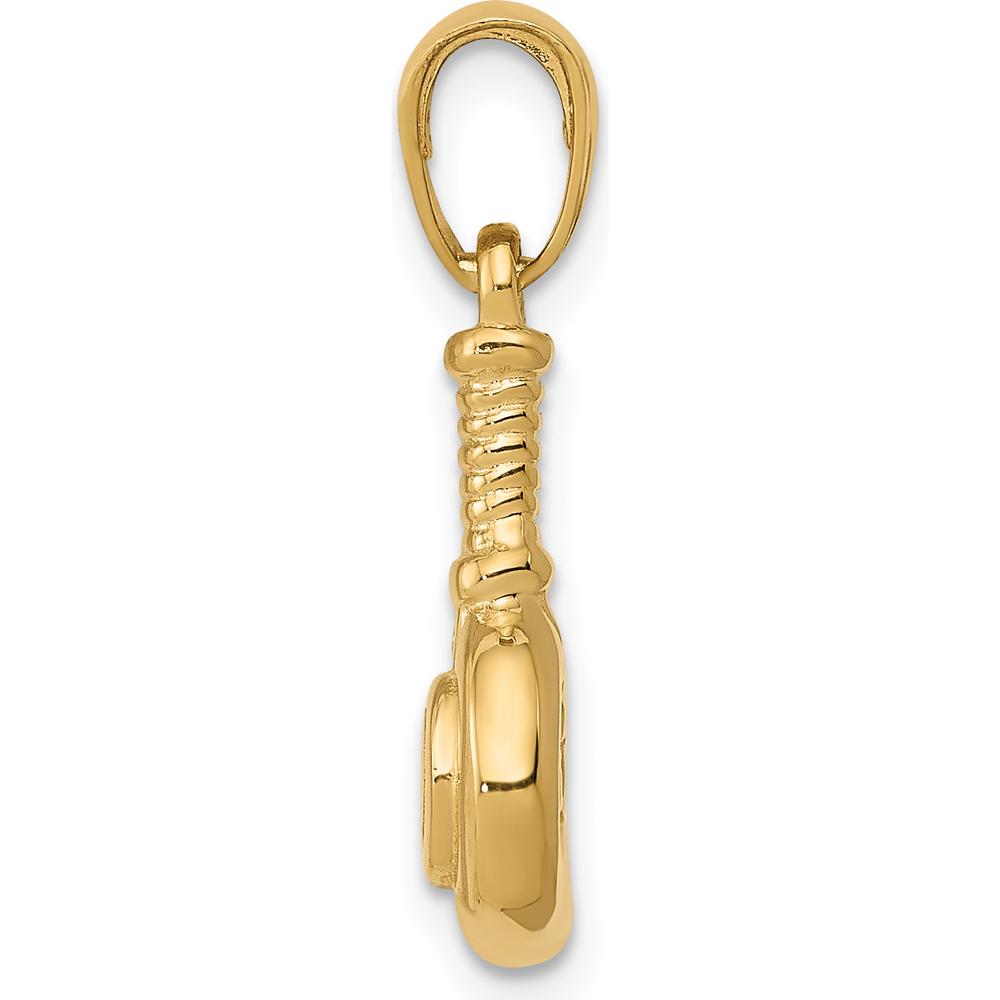14K Yellow Gold 3D Blow Dryer Pendant - Polished Finish by Oro Pregiato