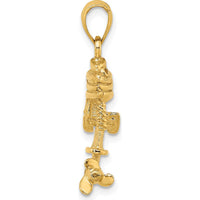 14K Yellow Gold 3D Boat Engine Pendant with Moveable Propeller by Oro Pregiato