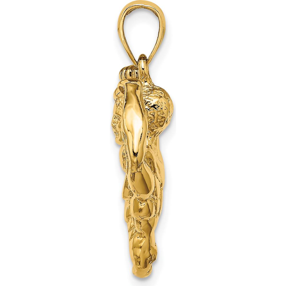 14K Yellow Gold 3D Bodybuilder Waist Up Pendant - Unique Strength-Inspired Design by Oro Pregiato