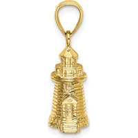 14K Yellow Gold 3D Brant Point Lighthouse Pendant - Nantucket Harbor Inspired Charm by Oro Pregiato