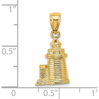 14K Yellow Gold 3D Brant Point Lighthouse Pendant - Nantucket Harbor Inspired Charm by Oro Pregiato