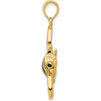 14K Yellow Gold 3D Bumblebee Pendant with Black and Yellow Enamel by Oro Pregiato