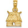 14K Yellow Gold 3D Bungalow Island Hut Charm Pendant by Oro Pregiato