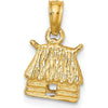 14K Yellow Gold 3D Bungalow Island Hut Charm Pendant by Oro Pregiato